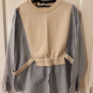 ZARA Knit Vest Layered Shirt – Size M/L